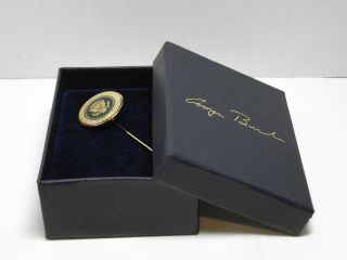 Vintage Presidential Seal United States George Bush Signature Stick Pin W/ Box