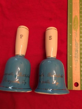 Vtg Perryville Ky Civil War Battlefield 60’s Salt Pepper Bell Shakers Souvenir