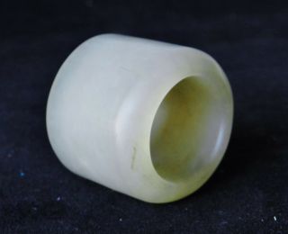Antique Old Chinese White Jade Mutton Fat Archer Thumb Ring Qing Nephrite