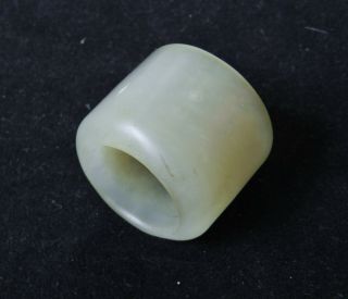 Antique Old Chinese White Jade Mutton Fat Archer Thumb Ring Qing Nephrite 3