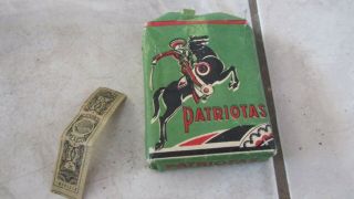 Vintage Pack Of Patriotas Mexican Cigarettes - Wrapper - Complete