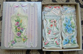 12 Vintage Greeting Cards W/ Envelopes In Orig Box=get Well - Birthday,