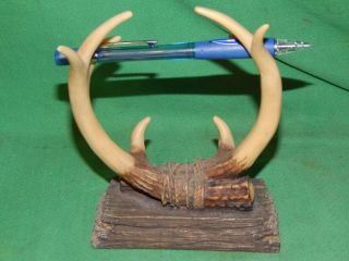 Vintage Desk Pen Holder,  Faux Antlers Deer Art Man Cave Small Decoration 3