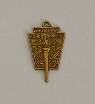Vintage National Honor Society School Gold Filled Pendant Charm