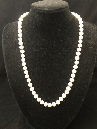Vintage Strand Of Pink Pearls W/ 14k Yellow Gold Clasp