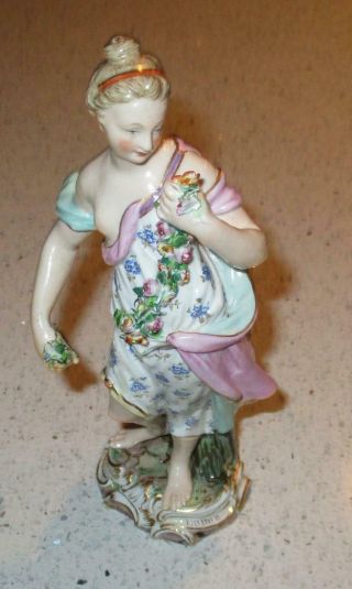 Antique Meissen 19th Century German Porcelain Figure Of A Lady