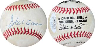 Hank Aaron Jsa Vintage Early 1990s Signed Official National League Baseball Auto
