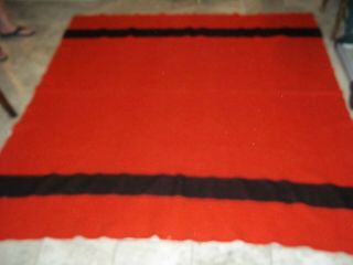 Vintage Polar Star Golden Dawn Virgin Wool Camp Blanket Red Black 72 X 80