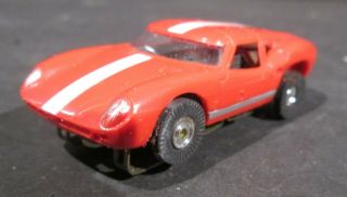 Vintage Aurora H.  O Scale Slot Car 1966 Ferrari Dino?? In Red W/ White Stripe