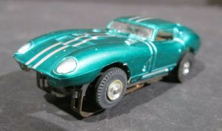 Vintage Aurora H.  O Scale Slot Car 1966 Cobra Daytona In Emerald Green