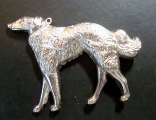Vintage Coro Silver Tone Hound Dog Pin Brooch