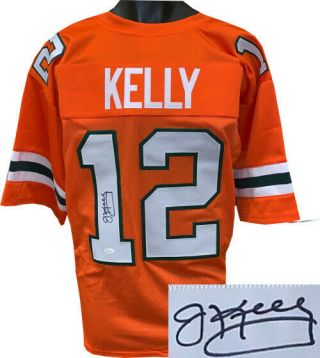 Jim Kelly Signed Orange Tb Custom Stitched College Style Football Jersey Xl - Jsa