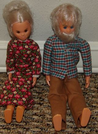 Sunshine Family Vintage Dolls - Grandpa & Grandma - Mattel 1973