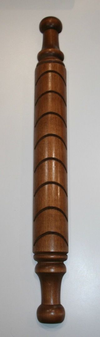 Vintage Wood Rolling Pin Recipe Card Holder 18 " Long Hang On Wall