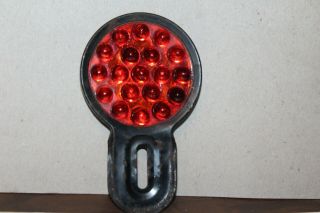 Vintage Glass Marble Type Red Glass Reflector License Plate Topper