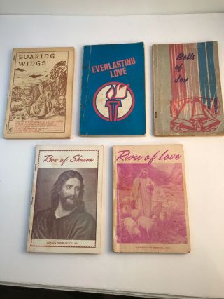 5 Vintage Old Time Gospel Song Books Soft Cover Church Quartets Songbooks