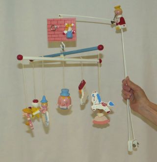 Musical Mobile,  Hand Painted,  By Irmi,  Mother Goose 131 - 815,  Vintage,  Wooden