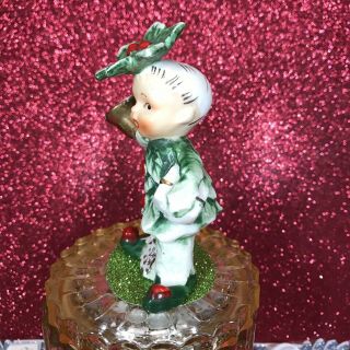 Vtg Napco Sweetheart Holly Hat Boy Christmas Shaker Figurine Japan Repaired 2
