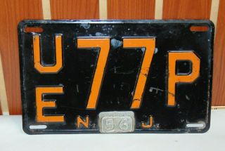 Vintage 1956 Jersey License Plate Passenger 