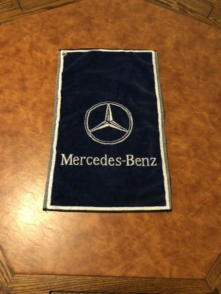 Vintage Navy Blue Mercedes Benz Golf Towel Logo By Sir Christopher Hatton 15x25”