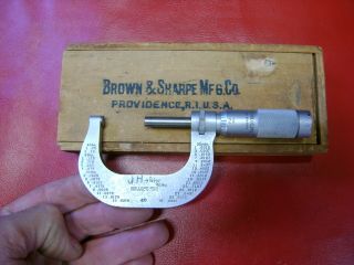 Vintage Brown & Sharpe 1 - 2 Inch Micrometer Caliper No.  48 With Box