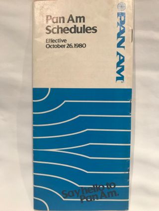 Vintage Airline Memorabilia Pan Am System Timetable October 26,  1980