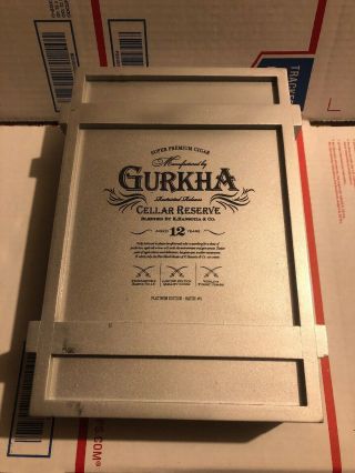 Silver Gurkha Cellar Reserve Kraken Xo 6x60 Cigar Box Wine Crate Style Wood