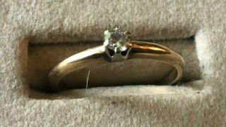 Vintage 14k Yellow Gold & Diamond Engagement Ring,  Size 6.  25