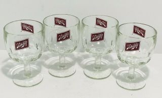 4 Vintage Schlitz Thumbprint Goblet Glasses Mug Stein Beer Made Milwaukee Famous