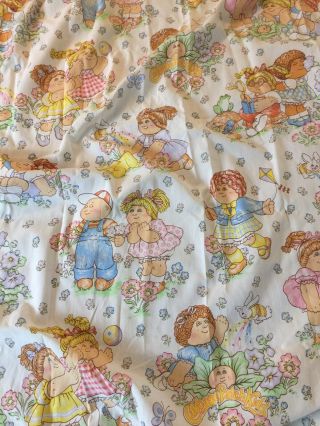 Vintage 1983 Cabbage Patch Kids Twin Bed Flat Sheet Only Cutter Fabric Sewing 2