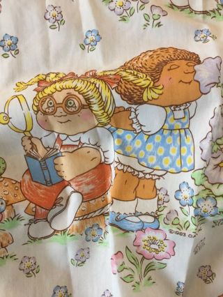 Vintage 1983 Cabbage Patch Kids Twin Bed Flat Sheet Only Cutter Fabric Sewing 3