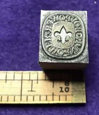 Vintage Boy Scouts Printers Block Stamp Copper On Wood