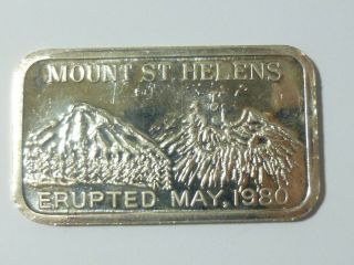 Vintage 1 Oz Silver Bar Mount St.  Helens,  2 Sided Gms