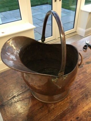Antique Copper Coal Scuttle Bucket