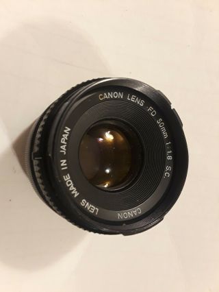 Vintage Canon Lens Fd 50 Mm F/1:1.  8,  Sc