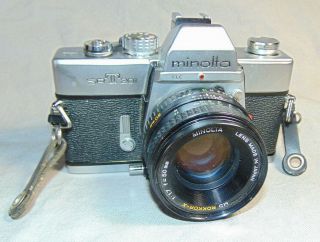 Vintage Minolta Srt 201 35mm Film Camera W/ Minolta Rokkor X Lens