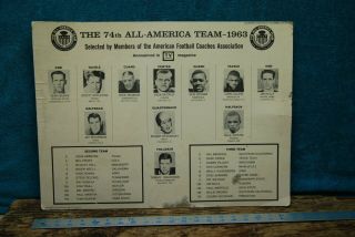 63 Vintage Tv Guide All American Football Team Cardboard Poster R.  Staubach,  Butku