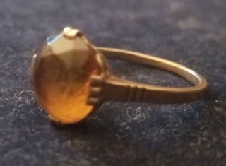 Antique 10k Yellow Gold Stone Ladies Ring 2.  1g 2