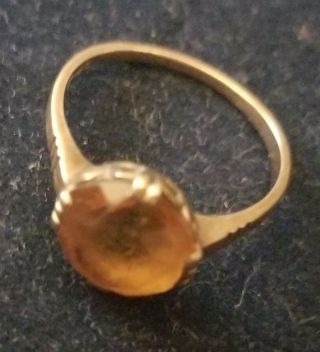 Antique 10k Yellow Gold Stone Ladies Ring 2.  1g 3