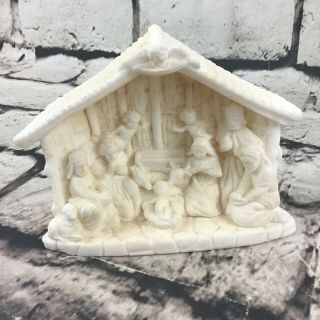Ceramic Christmas Nativity Scene 3”x4” Detailed Vintage Holiday Decor