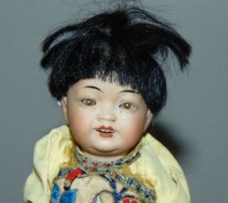 Antique All Bisque Doll Asian Character Baby Kestner Costume