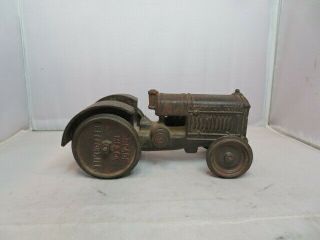 Vintage Arcade Mccormick Deering Cast Iron Tractor.  Missing Man And Wheel