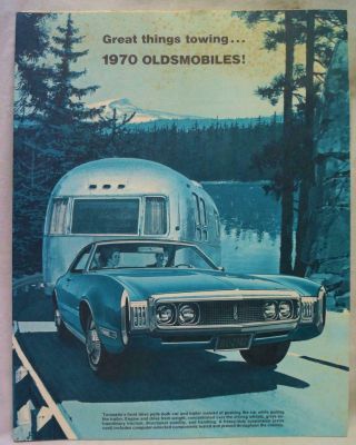 1970 Oldsmobile Towing Power Automobile Car Advertising Sales Brochure Vintage