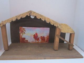 Vintage Rustic Wood Wooden Creche Manger Stable Only Reclaimed Wood.  16.  5 " X9 " T