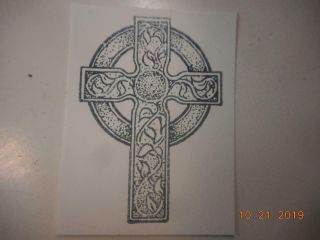 Printing Letterpress Printer Block Decorative Cross Religious Antique Print Cut 2