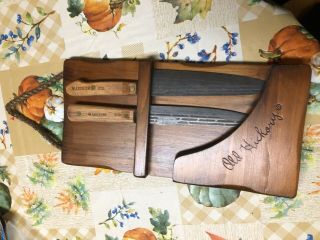 Vintage Old Hickory Knife Set With Wood Hanging Rack - Incomplete