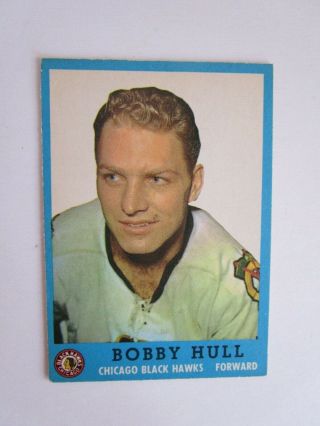 Vintage 1962 - 63 Topps Hockey Card 33 Bobby Hull Nhl Chicago Blackhawks Jersey