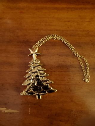 Georg Jensen Vintage 24 K Gold Plated Christmas Tree Hanging Ornament 1998