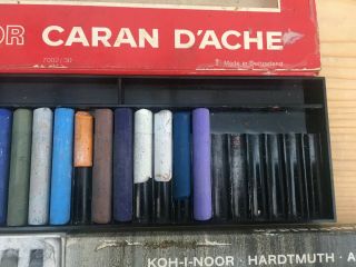Vintage Caran D ' Ache Neocolour 30 x 1/2 Swiss Water Soluble Crayons,  Gray Chalk 2