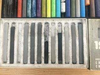 Vintage Caran D ' Ache Neocolour 30 x 1/2 Swiss Water Soluble Crayons,  Gray Chalk 3